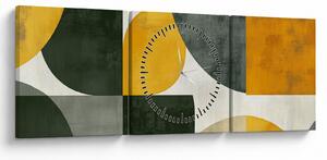 Kép - Olívazöld absztrakció (órával) (90x30 cm)