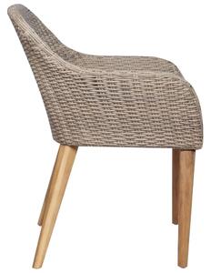 VidaXL 2 db barna polyrattan kültéri szék párnával