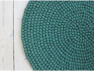 Ball Rugs zöld gyapjú golyószőnyeg, ⌀ 140 cm - Wooldot