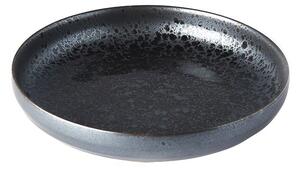 Pearl fekete-szürke kerámia tányér peremmel, ø 22 cm - MIJ