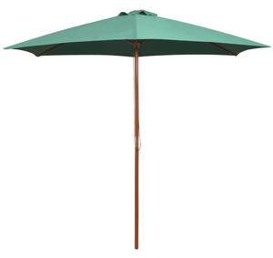 VidaXL zöld napernyő fa rúddal 270 x 270 cm