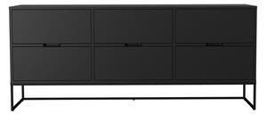 Lipp fekete tálalószekrény fekete fémlábakkal, 6 fiókkal - Tenzo