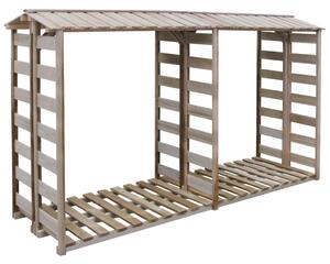 Impregnált fenyőfa tűzifatároló 300 x 90 x 176 cm