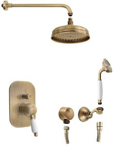 Sapho Kirké - Zuhanyszett rejtett csapteleppel, testtel, átmérő 20 cm, bronz/fehér KI42BB-01