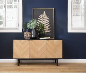 Calvi alacsony komód tölgyfa dekorral - Unique Furniture