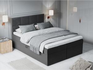 Mimicry sötétszürke bársony kétszemélyes ágy, 160 x 200 cm - Mazzini Beds