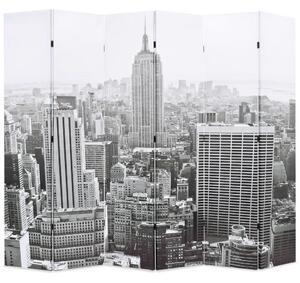 Fekete-fehér New York mintás paraván 228 x 170 cm
