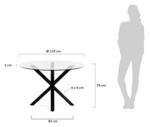 Kerek étkezőasztal üveg asztallappal, ø 119 cm - Kave Home
