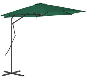 Zöld kültéri napernyő acélrúddal 300 cm