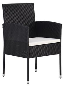 VidaXL 4 db fekete polyrattan kerti szék