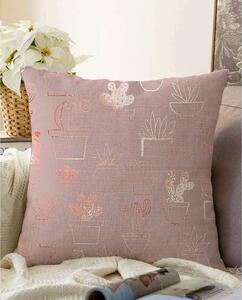 Succulent rózsaszín pamut keverék párnahuzat, 55 x 55 cm - Minimalist Cushion Covers
