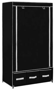 Fekete szövet ruhásszekrény 87 x 49 x 159 cm