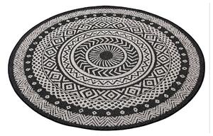 Round fekete-szürke kültéri szőnyeg, ø 160 cm - Ragami