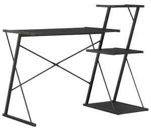 Fekete íróasztal polccal 116 x 50 x 93 cm