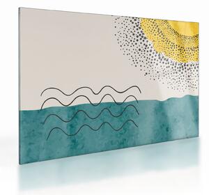 Üveg kép - Absztrakt festmény a strandról N⁰1 (70x50 cm)