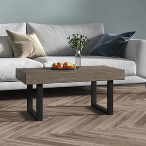 Szürke és fekete MDF és vas dohányzóasztal 90x45x40 cm