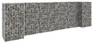 H alakú acéldrót virágtartó gabion 260 x 40 x 80 cm