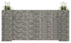 H alakú acéldrót virágtartó gabion 260 x 40 x 120 cm