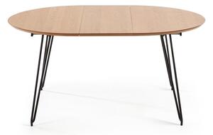Novaks bővíthető étkezőasztal tölgyfa dekor asztallappal, ø 120 cm - Kave Home