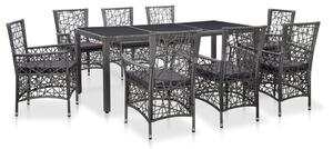 9 részes szürke kültéri polyrattan étkezőgarnitúra