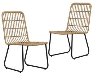 VidaXL 2 db tölgyszínű polyrattan kerti szék
