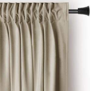 Barna-bézs bársony dimout (részleges sötétítő) függöny 140x245 cm Pleat – Restilo