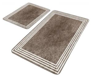 Szürkésbarna bársony fürdőszobai kilépő szett 2 db-os 60x100 cm – Mila Home