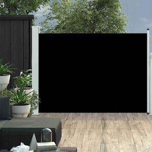 Fekete behúzható oldalsó teraszi napellenző 120 x 500 cm
