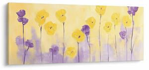 Kép - Lila és sárga virágok (120x50 cm)