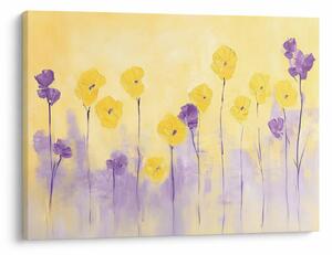 Kép - Lila és sárga virágok (70x50 cm)