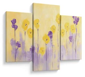Kép - Lila és sárga virágok (90x60 cm)