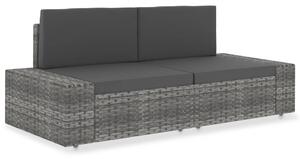 2 személyes szürke elemes polyrattan kanapé