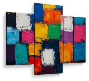 Kép - Színes négyzetek festménye (90x60 cm)