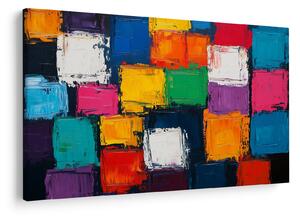 Kép - Színes négyzetek festménye (90x60 cm)