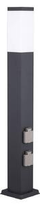 G & L Handels GmbH Fali lámpa 400166140, magasság 80cm, V2A, antracit, 2 foglalat, db, dimmelhető, Fekete, Rozsdamentes acél