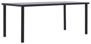 Fekete és betonszürke MDF étkezőasztal 200 x 100 x 75 cm