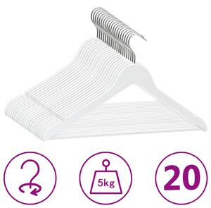 20 db fehér csúszásmentes keményfa ruhaakasztó