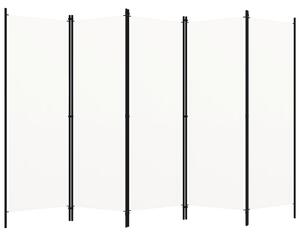Fehér 5 paneles paraván 250 x 180 cm