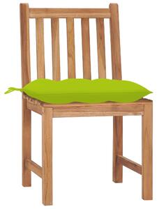 VidaXL 4 db tömör tíkfa kerti szék párnával