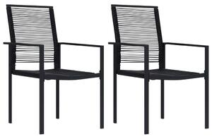 2 db fekete PVC rattan kerti szék