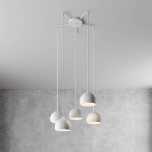 Luminex Sool lógó lámpa, fehér, Ø 53 cm, 5 izzós, fém, E27, dimmelhető, Fehér / opál, Nappali / Étkező, fém