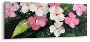 Kép - Rózsaszín és fehér virágok (120x50 cm)
