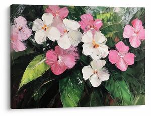 Kép - Rózsaszín és fehér virágok (70x50 cm)