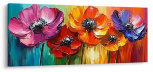 Kép - Öt színes virág (120x50 cm)
