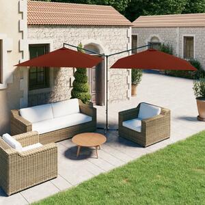 VidaXL terrakotta dupla napernyő acélrúddal 600 x 300 cm