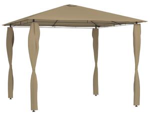 Tópszínű pavilon oszlop takarókkal 3 x 3 x 2,6 m 160 g/m²