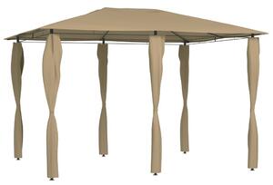 Tópszínű pavilon oszlop takarókkal 3 x 4 x 2,6 m 160 g/m²