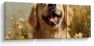 Kép - Boldog kutyus (órával) (90x30 cm)