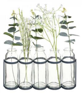 PETALORA 5 db-os dekoratív váza készlet fémállványban