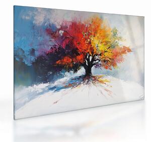 Üveg kép - Színes fa (70x50 cm)
